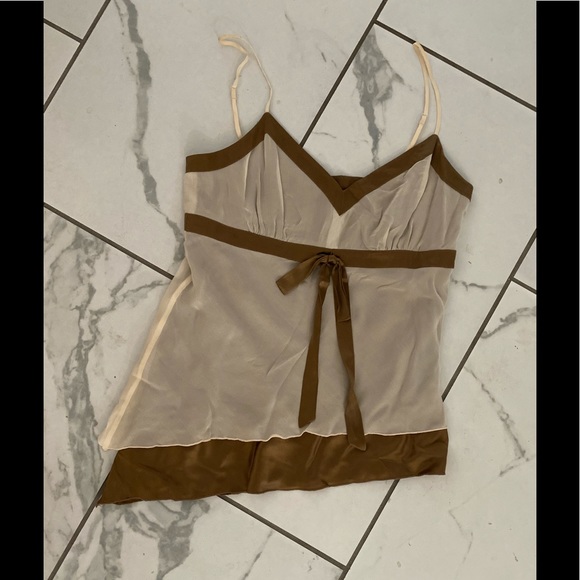 Silk Brown and Tan Tank - Picture 1 of 2